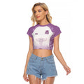Aussie Nurse RN 2026 Personalised Raglan Cropped T Shirt Purple Aboriginal Art Pattern Cultural Pride