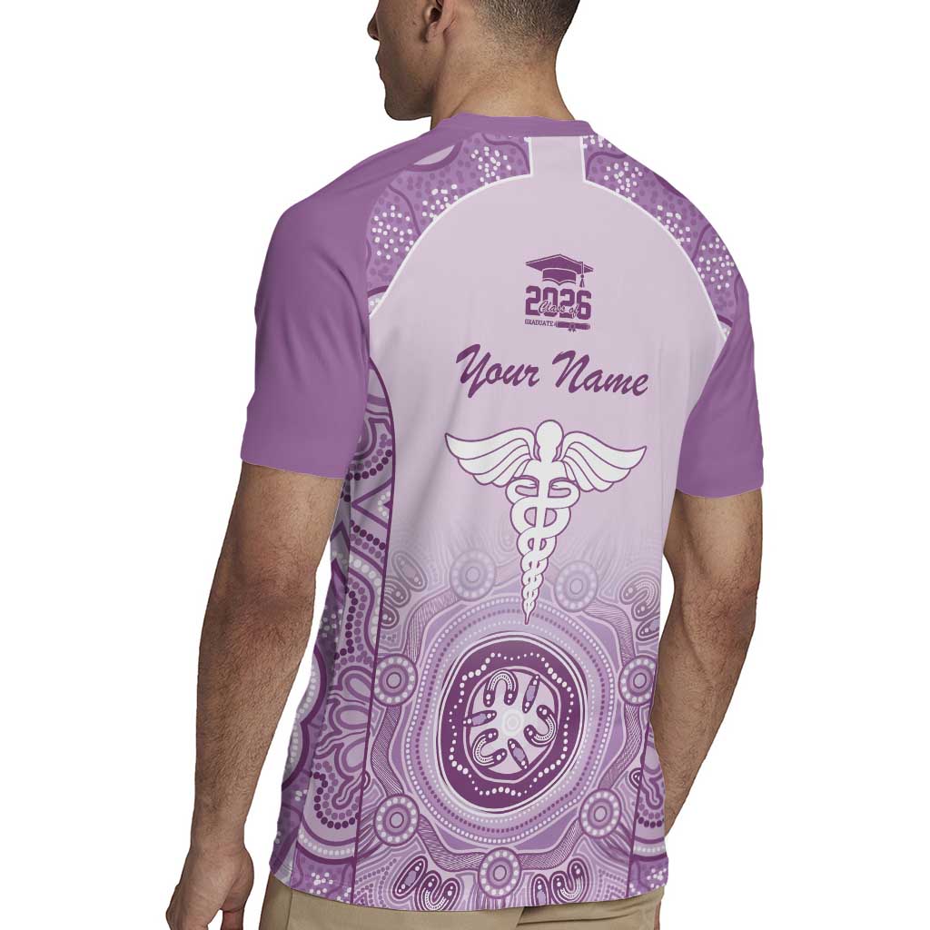 Aussie Nurse RN 2026 Personalised Rugby Jersey Purple Aboriginal Art Pattern Cultural Pride