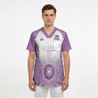 Aussie Nurse RN 2026 Personalised Scrub Top Purple Aboriginal Art Pattern Cultural Pride