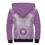 Aussie Nurse RN 2026 Personalised Sherpa Hoodie Purple Aboriginal Art Pattern Cultural Pride
