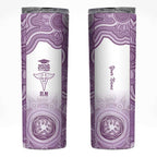 Aussie Nurse RN 2026 Personalised Skinny Tumbler Purple Aboriginal Art Pattern Cultural Pride