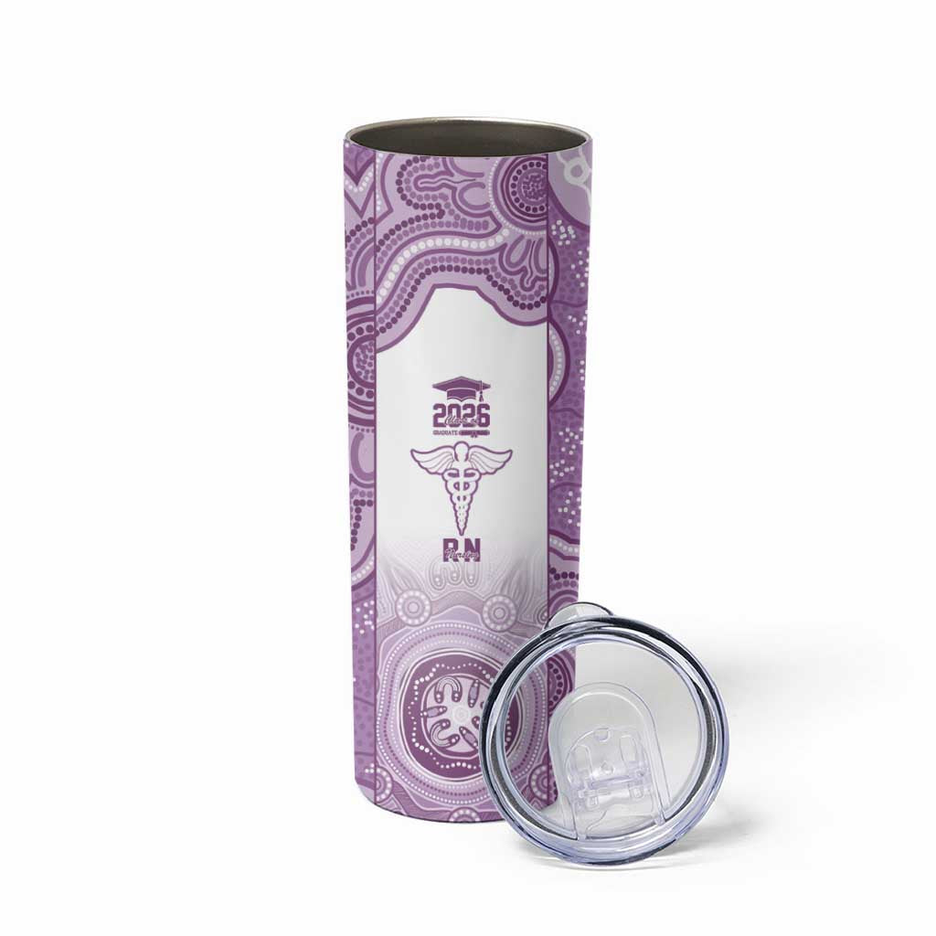 Aussie Nurse RN 2026 Personalised Skinny Tumbler Purple Aboriginal Art Pattern Cultural Pride