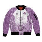Aussie Nurse RN 2026 Personalised Sleeve Zip Bomber Jacket Purple Aboriginal Art Pattern Cultural Pride