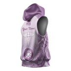 Aussie Nurse RN 2026 Personalised Sleeveless Hoodie Purple Aboriginal Art Pattern Cultural Pride