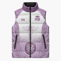 Aussie Nurse RN 2026 Personalised Sleeveless Puffer Jacket Purple Aboriginal Art Pattern Cultural Pride
