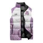 Aussie Nurse RN 2026 Personalised Sleeveless Puffer Jacket Purple Aboriginal Art Pattern Cultural Pride