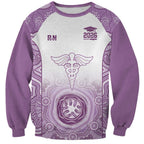 Aussie Nurse RN 2026 Personalised Sweatshirt Purple Aboriginal Art Pattern Cultural Pride