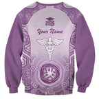 Aussie Nurse RN 2026 Personalised Sweatshirt Purple Aboriginal Art Pattern Cultural Pride