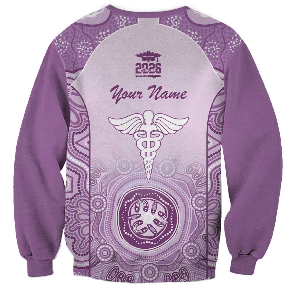 Aussie Nurse RN 2026 Personalised Sweatshirt Purple Aboriginal Art Pattern Cultural Pride