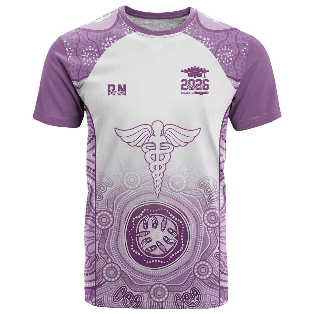 Aussie Nurse RN 2026 Personalised T Shirt Purple Aboriginal Art Pattern Cultural Pride