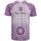 Aussie Nurse RN 2026 Personalised T Shirt Purple Aboriginal Art Pattern Cultural Pride