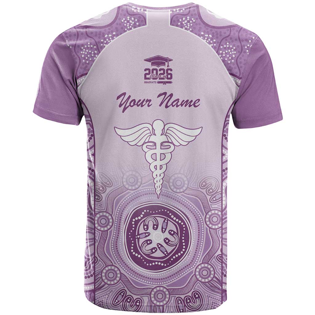 Aussie Nurse RN 2026 Personalised T Shirt Purple Aboriginal Art Pattern Cultural Pride