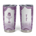 Aussie Nurse RN 2026 Personalised Tumbler Cup Purple Aboriginal Art Pattern Cultural Pride