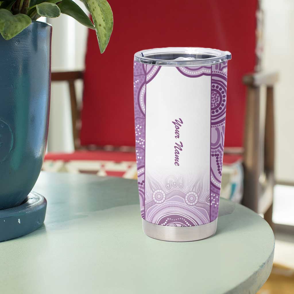 Aussie Nurse RN 2026 Personalised Tumbler Cup Purple Aboriginal Art Pattern Cultural Pride