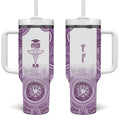 Aussie Nurse RN 2026 Personalised Tumbler With Handle Purple Aboriginal Art Pattern Cultural Pride