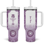 Aussie Nurse RN 2026 Personalised Tumbler With Handle Purple Aboriginal Art Pattern Cultural Pride