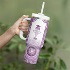 Aussie Nurse RN 2026 Personalised Tumbler With Handle Purple Aboriginal Art Pattern Cultural Pride