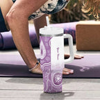 Aussie Nurse RN 2026 Personalised Tumbler With Handle Purple Aboriginal Art Pattern Cultural Pride
