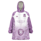 Aussie Nurse RN 2026 Personalised Wearable Blanket Hoodie Purple Aboriginal Art Pattern Cultural Pride