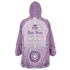 Aussie Nurse RN 2026 Personalised Wearable Blanket Hoodie Purple Aboriginal Art Pattern Cultural Pride