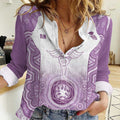 Aussie Nurse RN 2026 Personalised Women Casual Shirt Purple Aboriginal Art Pattern Cultural Pride