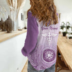 Aussie Nurse RN 2026 Personalised Women Casual Shirt Purple Aboriginal Art Pattern Cultural Pride