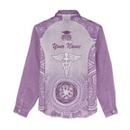Aussie Nurse RN 2026 Personalised Women Casual Shirt Purple Aboriginal Art Pattern Cultural Pride