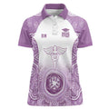 Aussie Nurse RN 2026 Personalised Women Polo Shirt Purple Aboriginal Art Pattern Cultural Pride