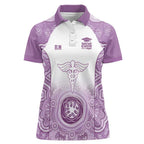 Aussie Nurse RN 2026 Personalised Women Polo Shirt Purple Aboriginal Art Pattern Cultural Pride
