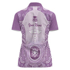Aussie Nurse RN 2026 Personalised Women Polo Shirt Purple Aboriginal Art Pattern Cultural Pride