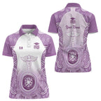 Aussie Nurse RN 2026 Personalised Women Polo Shirt Purple Aboriginal Art Pattern Cultural Pride
