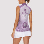 Aussie Nurse RN 2026 Personalised Women Sleeveless Polo Shirt Purple Aboriginal Art Pattern Cultural Pride