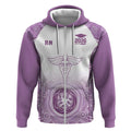 Aussie Nurse RN 2026 Personalised Zip Hoodie Purple Aboriginal Art Pattern Cultural Pride