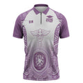 Aussie Nurse RN 2026 Personalised Zipper Polo Shirt Purple Aboriginal Art Pattern Cultural Pride