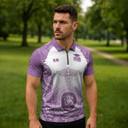 Aussie Nurse RN 2026 Personalised Zipper Polo Shirt Purple Aboriginal Art Pattern Cultural Pride