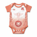 Aussie Nurse RN 2026 Personalised Baby Onesie Red Aboriginal Art Pattern Cultural Pride