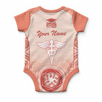 Aussie Nurse RN 2026 Personalised Baby Onesie Red Aboriginal Art Pattern Cultural Pride