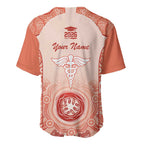 Aussie Nurse RN 2026 Personalised Baseball Jersey Red Aboriginal Art Pattern Cultural Pride
