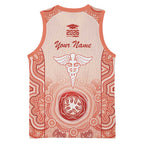 Aussie Nurse RN 2026 Personalised Basketball Jersey Red Aboriginal Art Pattern Cultural Pride