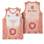 Aussie Nurse RN 2026 Personalised Basketball Jersey Red Aboriginal Art Pattern Cultural Pride