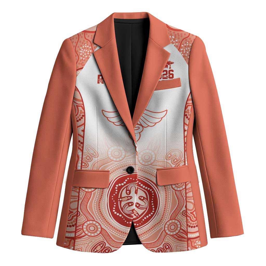 Aussie Nurse RN 2026 Personalised Blazer Red Aboriginal Art Pattern Cultural Pride