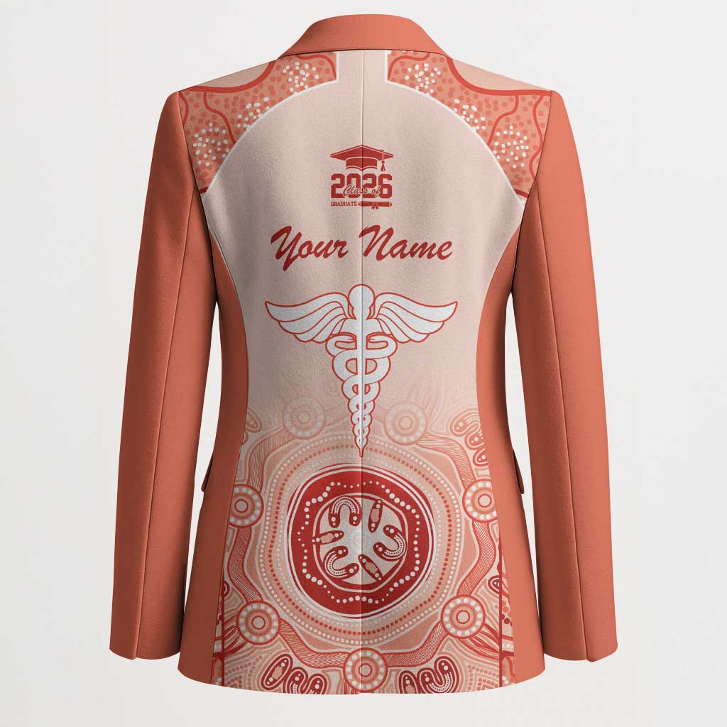 Aussie Nurse RN 2026 Personalised Blazer Red Aboriginal Art Pattern Cultural Pride