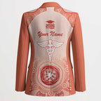 Aussie Nurse RN 2026 Personalised Blazer Red Aboriginal Art Pattern Cultural Pride