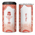Aussie Nurse RN 2026 Personalised 4 in 1 Can Cooler Tumbler Red Aboriginal Art Pattern Cultural Pride