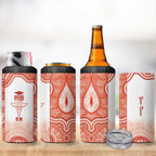 Aussie Nurse RN 2026 Personalised 4 in 1 Can Cooler Tumbler Red Aboriginal Art Pattern Cultural Pride