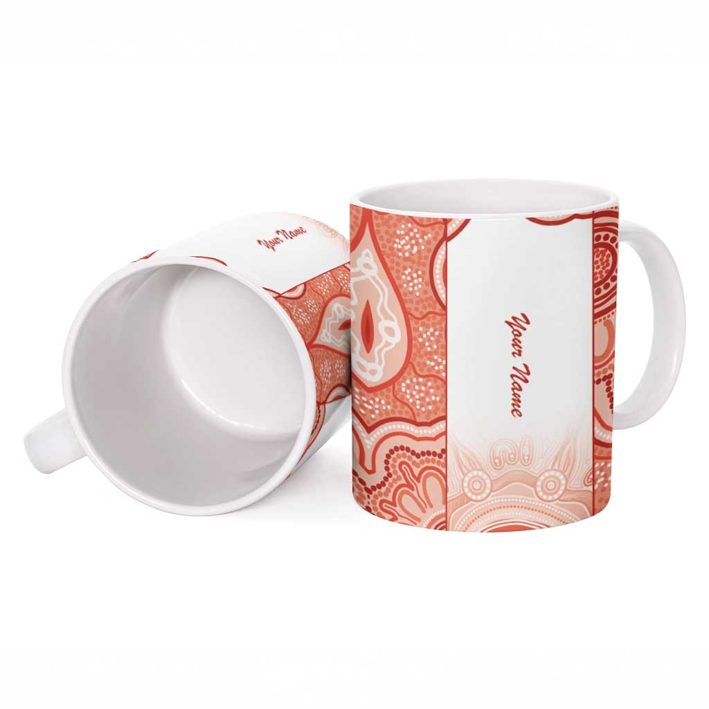 Aussie Nurse RN 2026 Personalised Ceramic Mug Red Aboriginal Art Pattern Cultural Pride