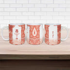 Aussie Nurse RN 2026 Personalised Ceramic Mug Red Aboriginal Art Pattern Cultural Pride