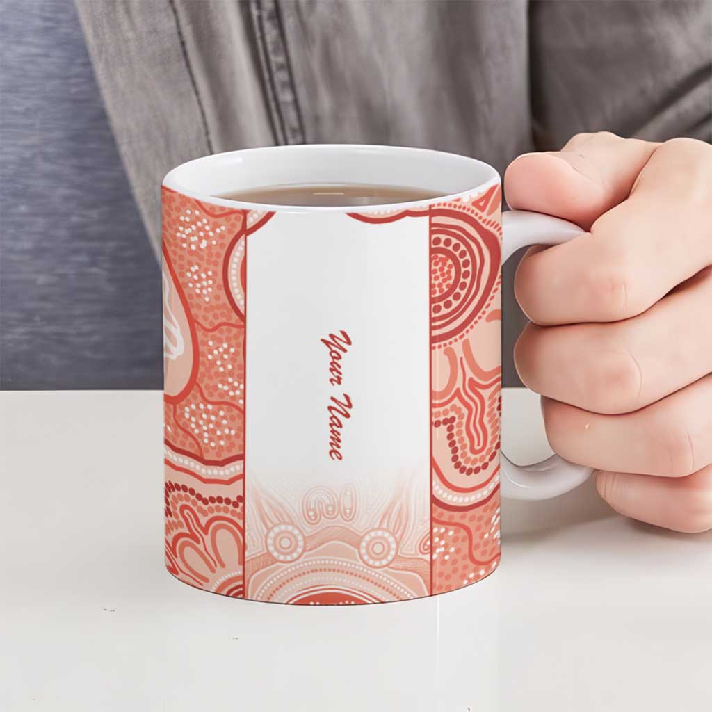Aussie Nurse RN 2026 Personalised Ceramic Mug Red Aboriginal Art Pattern Cultural Pride