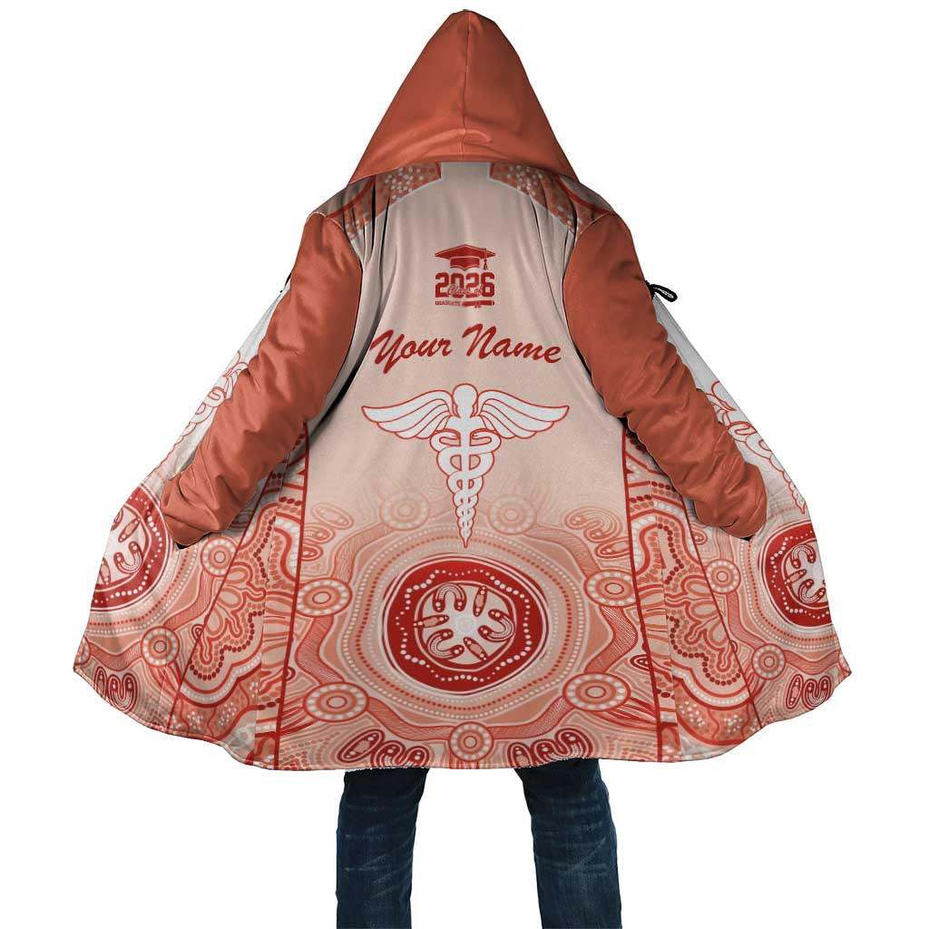 Aussie Nurse RN 2026 Personalised Cloak Red Aboriginal Art Pattern Cultural Pride