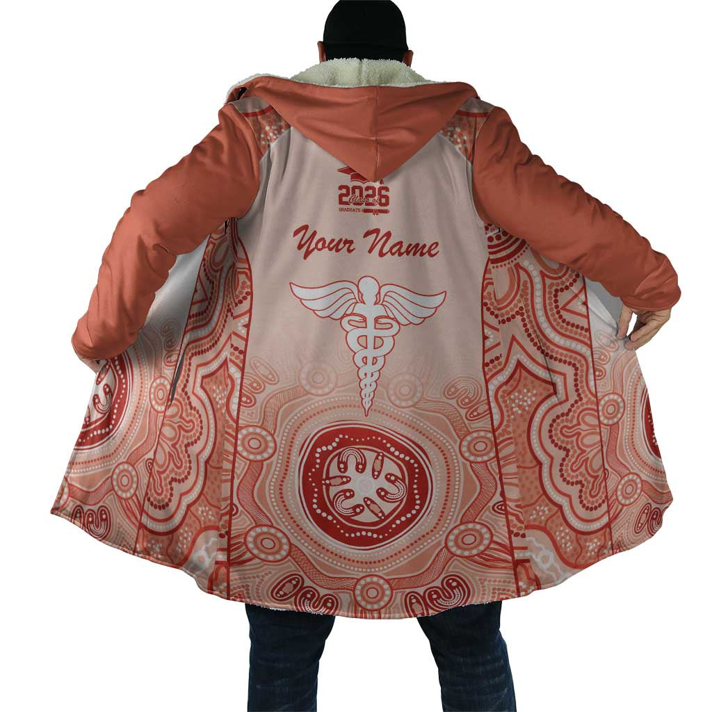 Aussie Nurse RN 2026 Personalised Cloak Red Aboriginal Art Pattern Cultural Pride